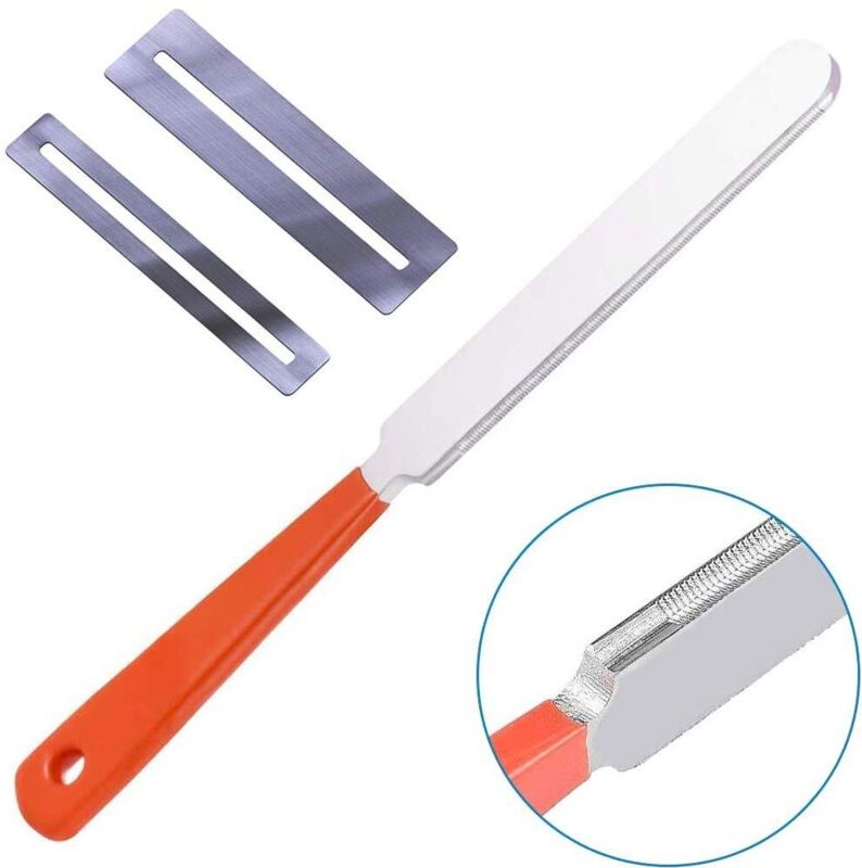 Moon Sound Rundfeile für Gitarrenbünde, flache Gitarrenfeile aus Edelstahl, Griffbrettschutz, geeignet für Gitarrenbauer...