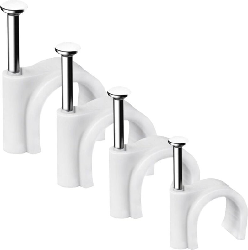 Aougo - 400 Stück starke und langlebige runde Kabelklemmen, 4 Größen: 4 mm, 6 mm, 8 mm, 10 mm, zum Ordnen von Kabeln