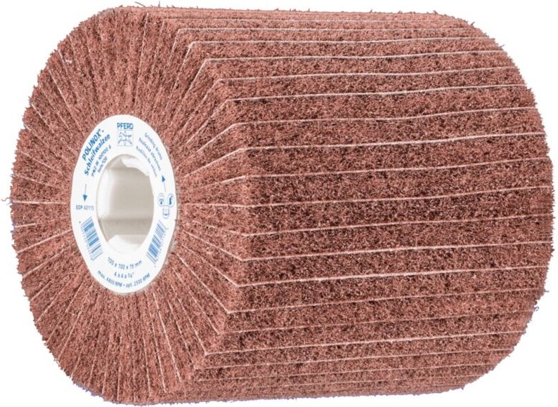 PFERD TOOLS POLINOX Vlies-Schleifwalze PNZ Ø 100x100mm Keilnut 19 mm A120/F für Feinschliff und Finish