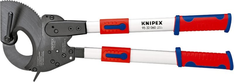 KNIPEX 95 32 060 Kabelschneider (Ratschenprinzip) mit Teleskopschenkeln mit Mehrkomponenten-Hüllen 630 mm