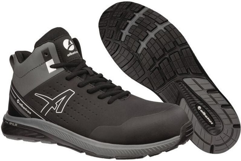 Albatros - Sicherheitsstiefel Vigor 2 Impulse Black Mid Größe 41 w. 11 grau S3S en iso 20345:2022 Mikrofaser