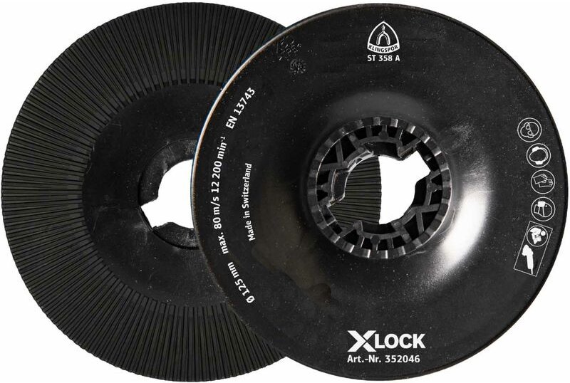 Klingspor ST358A FI-Stützteller gerippt, 125 mm X-LOCK