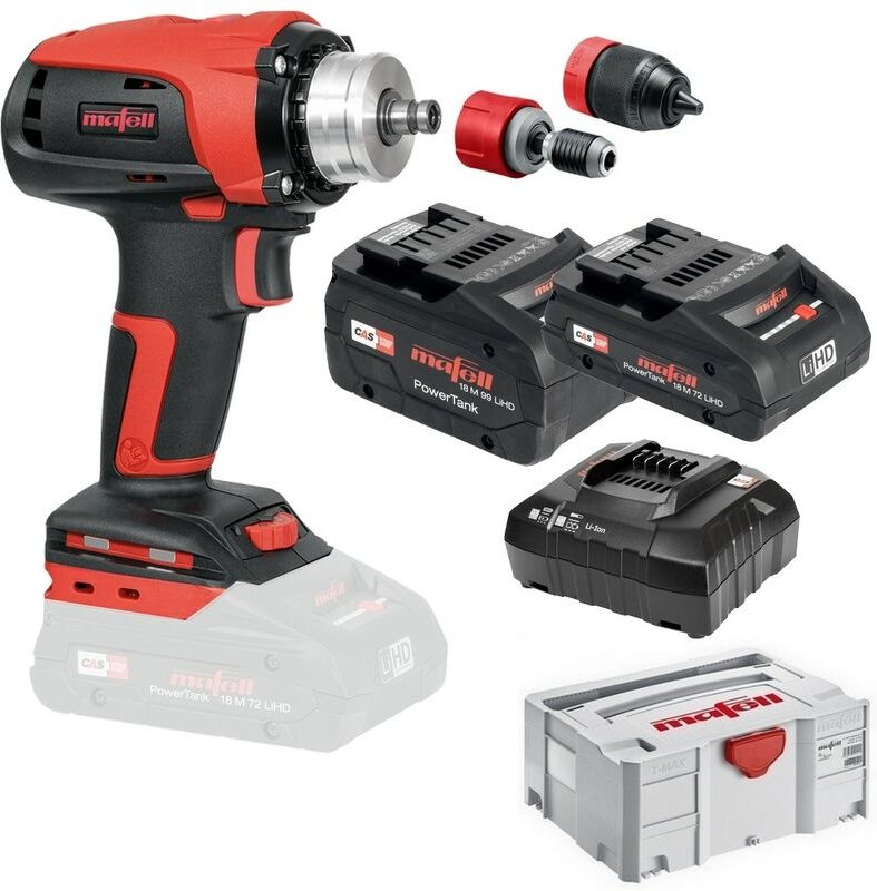 Mafell Akku Bohrschrauber A 18 im T-MAX 91C801 Akkus Ladegerät CAS System