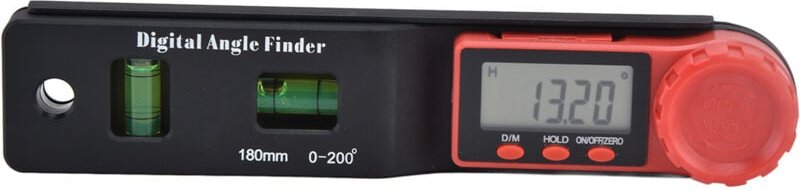 2-in-1 Digitaler Winkelmesser und Winkelmesser 0-200° mit Wasserwaage