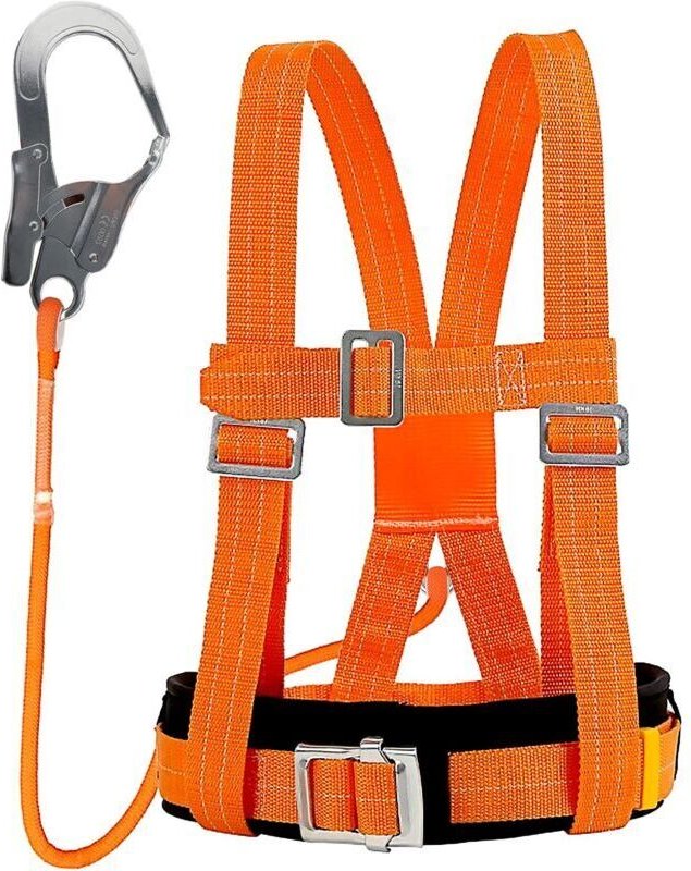Sicherheitsgurt, Set für Arbeiten in der Höhe, Polyester-Auffanggurt, Ganzkörpergurt, Absturzsicherungsgurt für Arbeiten...