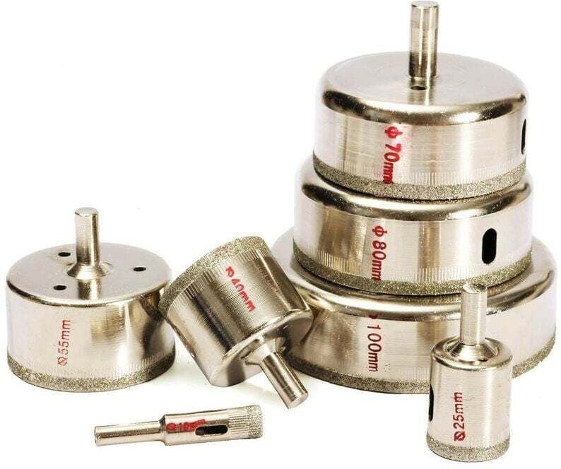 5-teiliges Diamant-Lochsägen-Set 25 mm, 35 mm, 40 mm, 50 mm, 60 mm