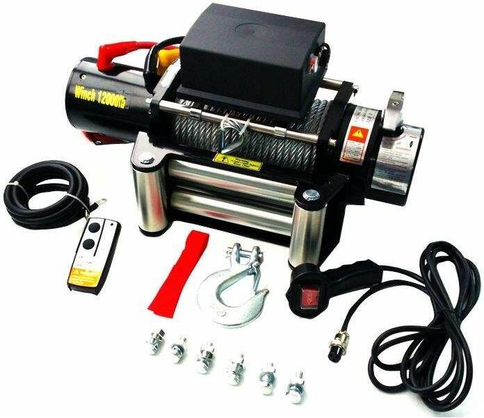 SC12.0X Elektrische Seilwinde 12V 5443kg 4800W, Kabelwinde Länge 28m Durchmesser 9.1mm - Varan Motors