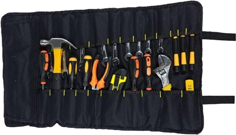 Aufrollbare Werkzeugtasche, multifunktionale tragbare Werkzeugtasche mit mehreren Werkzeugfächern, wasserdichte, aufroll...