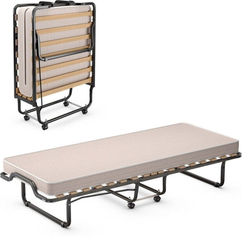 Klappbett rollbett mit luxurioser matratze 200 x 90 x 41 cm beige hergestellt in italien herkunft italien