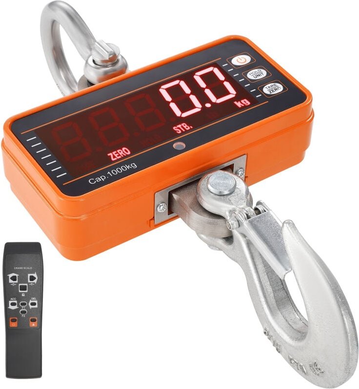 Mophorn - Digitale Kranwaage, 2200 lbs/1000 kg Tragkraft, robuste Hängewaage mit Fernbedienung, Gehäuse aus Aluminiumgus...