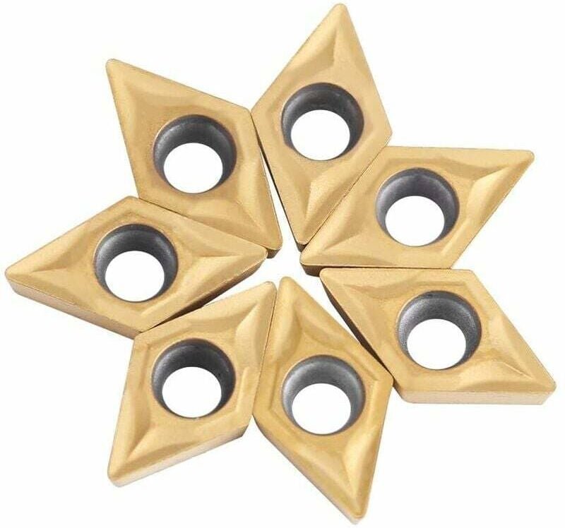 Gabrielle - CNC-Hartmetallspitzen-Einsätze, 10 Stück, Vollhartmetall-Dreheinsatz, Schneidmesser, Drehwerkzeug DCMT070204...