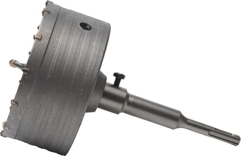 125 mm Beton-Lochsägen-Bit mit 110 mm SDS-Plus-Adapter + Spiralbohrer + Positionierungsschraube, für Ziegel, Beton, Zeme...