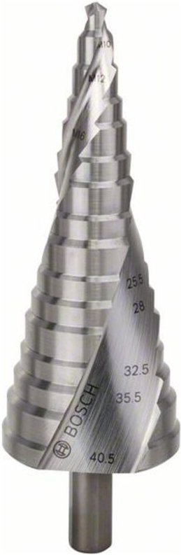 Bosch - Stufenbohrer hss, für Kabelverschraubungen, M10-M40, 10 mm, 125,5 mm, 16 Stufen