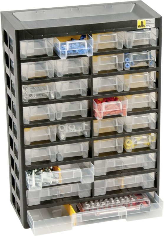 Allit Kleinteilemagazin VarioPlus Basic 47 schwarz, gelb, Sortierkasten 458100