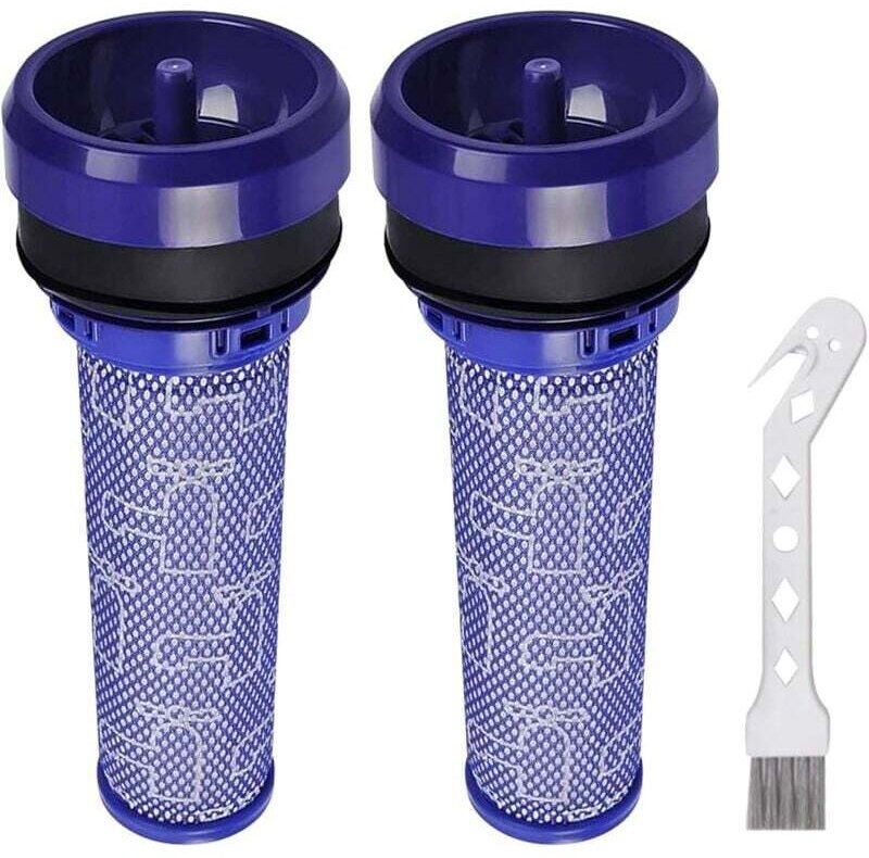 Lot de 2 Filtres Pré-Moteur Lavables pour Aspirateur avec Outil de Nettoyage