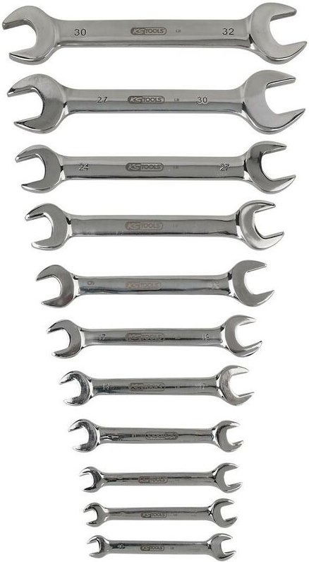 Ks Tools edelstahl Doppel-Maulschlüssel-Satz, 11-tlg, abgewinkelt
