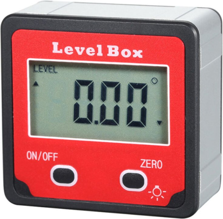 LCD-Wasserwaage mit digitalem Winkelmesser, wasserdicht, Winkelbox, Gehrungskiste, Winkelkasten, integrierte Magnete