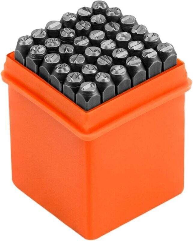 Set mit 36 großen 4 mm ausgestanzten Buchstaben, Alphabetbuchstaben A bis Z und Zahlen 0 bis 9, Metallstanzwerkzeug zum ...