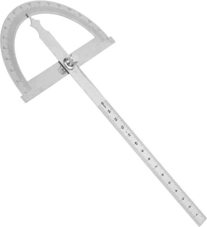 Winkelmessgerät, 2-in-1-Winkelmesser, Winkelgoniometer, Winkelmesser, Edelstahl-Winkelmesser (150 x 200 mm)