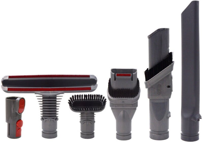 Bürsten-Set mit 6 Staubsaugerdüsen und Adapter, Zubehörset für Staubsauger der Modelle V7, V8, V10, DC35, DC45 und DC58