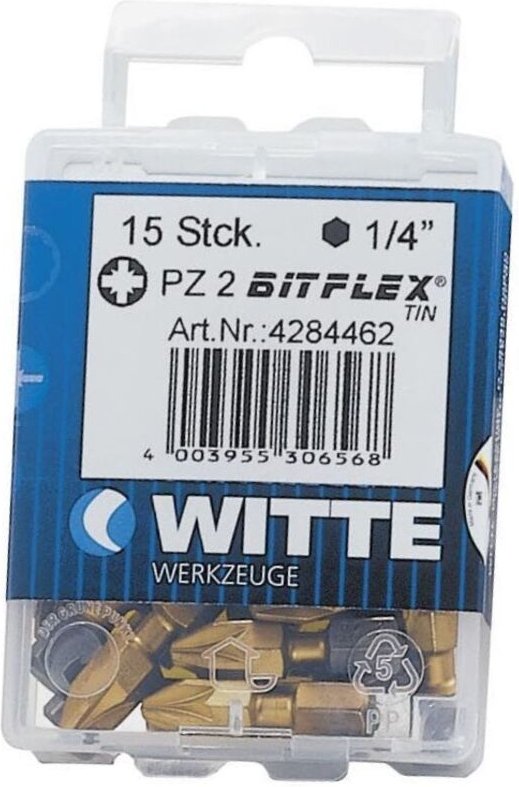 Witte 428447 - 10 Punkte in 25 mm langer Kunststoffbox (PZ 3 Bitflex Zinn)