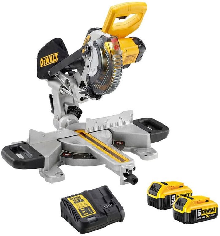 Dewalt - 18V xr Kapp- und Gehrungssäge Ø184 mm (2x5,0 Ah) DCS365P2