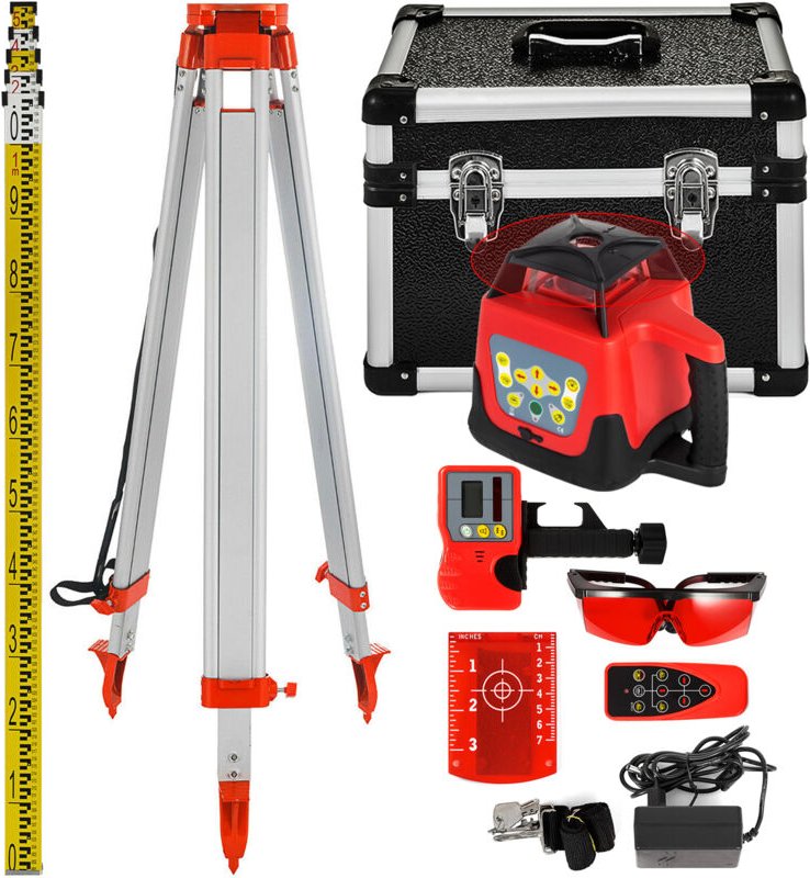 Mophorn - vevor Professional Rotationslaser max. Arbeitsbereich 500 m rot, Linienlaser 360 Grad Laser höhenmesser Wasser...