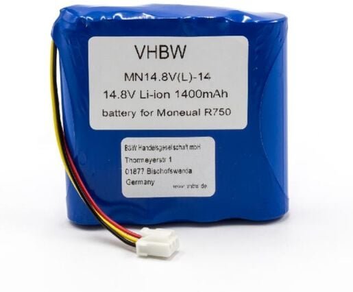 Akku kompatibel mit Moneual Rydis Cleanbot R750 Home Cleaner Heimroboter (1400 mAh, 14,8 v, Li-Ion) - Vhbw