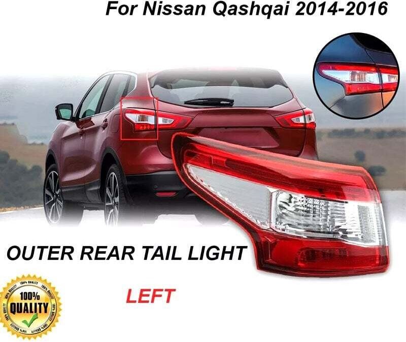 Vtizikl Feu Arrière d'aile Extérieure, Feu Arrière de Voiture Remplacement Direct Durable Robuste pour Qashqai MK2 J11 2...