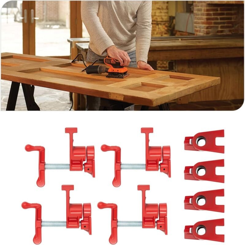 4 Set Rohrklemmen, 3/4 Zoll Rohr Schraubzwingen Rohrschraubzwinge Korpuszwinge Leimzwinge Holzbearbeitung Zwinge für den...