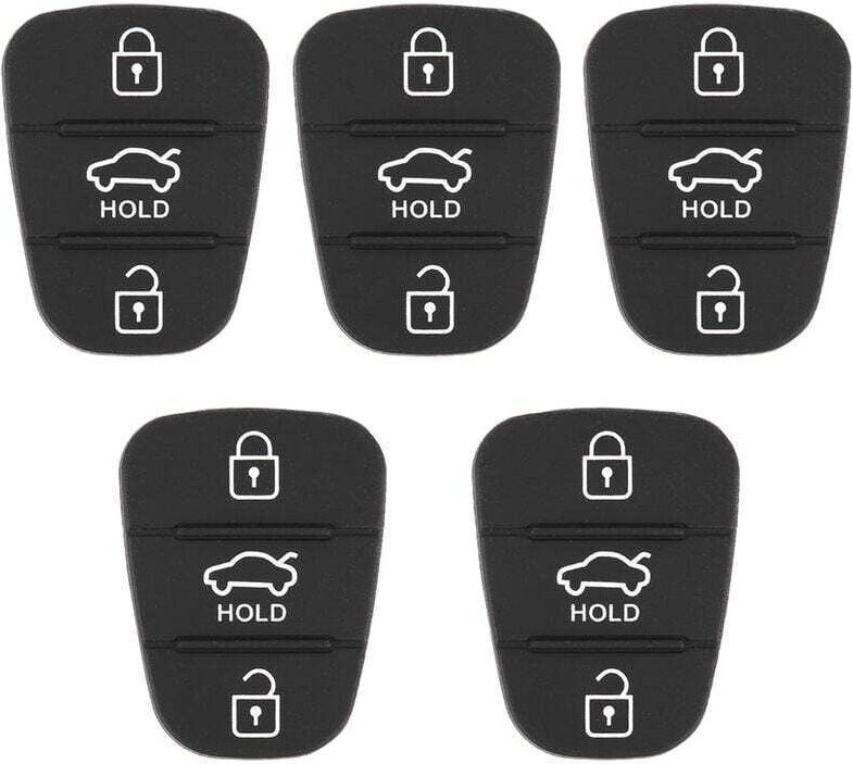 Jeffergarden 5-teiliger Ersatz-Fernbedienungsschlüssel mit 3 Tasten aus Gummi für Hyundai, passend für Kia (mit Buchstab...