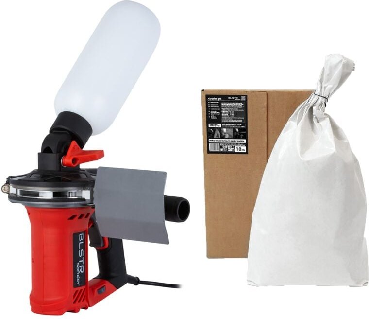BLSTR Sander Tragbarer Sandstrahler & Strahlmittel 0,2-0,5 mm, 10 kg - Kompressorloses Sandstrahlset für Metall, Holz, G...