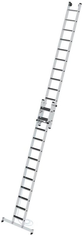 Günzburger Steigtechnik - Stufen-Seilzugleiter 2tlg. mit nivello-Traverse und clip-step R13 2 x 12 Stufen - 040694