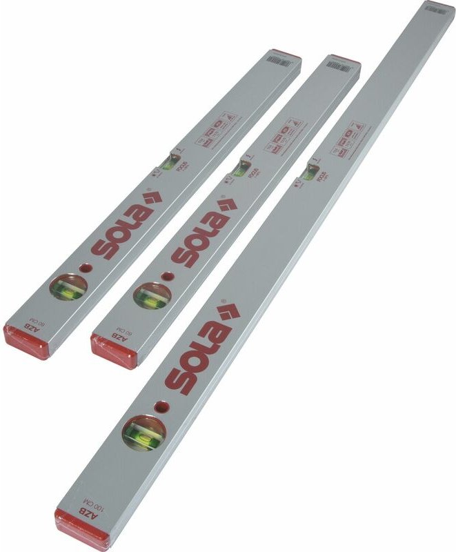 Sola - Wasserwagen Set 2 x 600 mm 1 x 1000 mm Aluminium silber-eloxiert 3-teilig