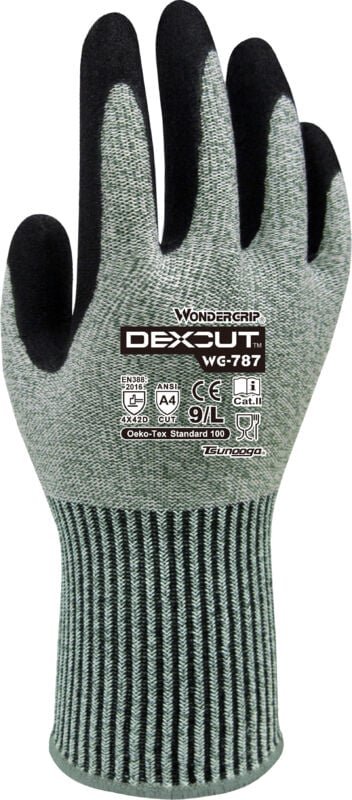 Wonder Grip - Schnittfester Arbeitshandschuh dexcut WG-787 Nitril auf Spandex 10/XL