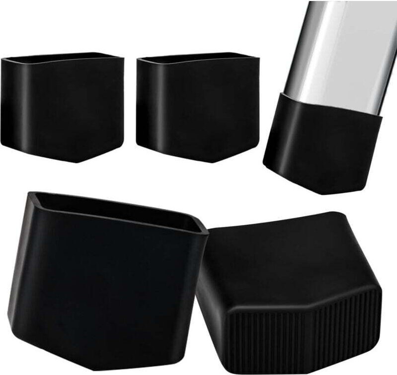 Gummifüße für Leitern, Gummikappen für Leiterfüße, Endkappen für Trittleitern, 40 x 20 mm, rutschfeste Leiterkappen für ...