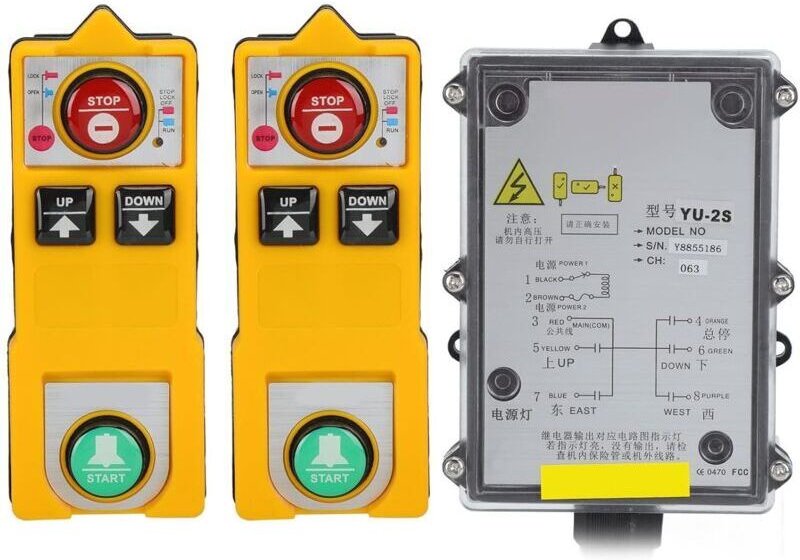 Vtizikl CA 220V Palan Industriel Cran TéLéCommande Sans Fil ÉTanche ÉLectrique Ascenseur Palan Radi Transmetteur RéCepte...