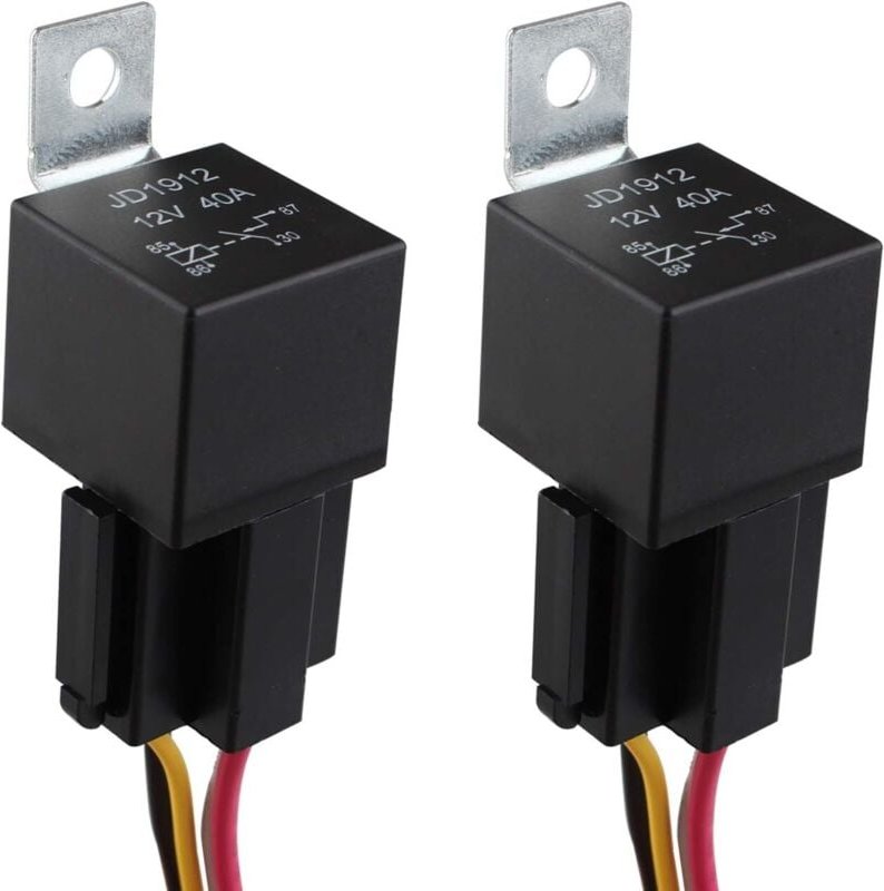 12V 40A Kfz-Relais mit farbigem Kabelbaum, 5-poliges SPDT-Relais für Motorrad, LKW, Boot, Hochleistungsschalter und Anla...