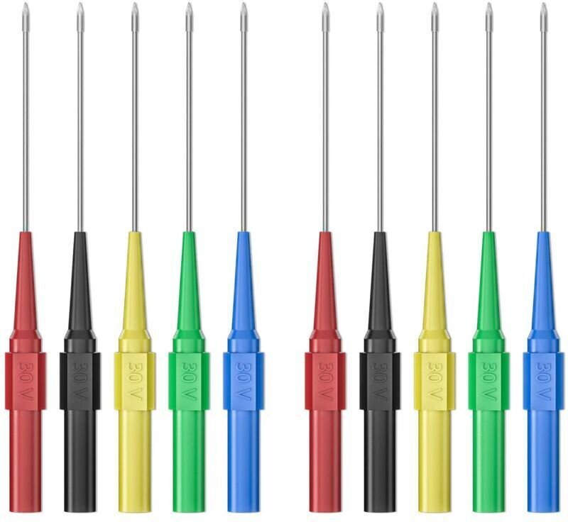 10 Stück 0,7 mm lange Prüfspitzen, zerstörungsfreie Isolierdraht-Bohrnadeln, Edelstahl-Rückprüfspitzen, Multimeter-Prüfs...