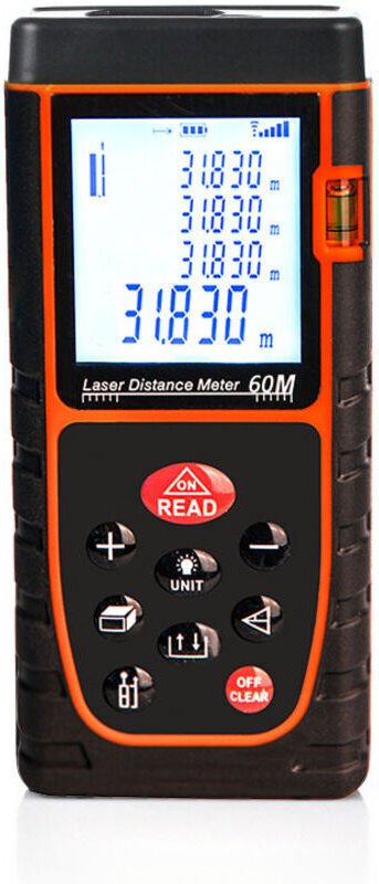 60-m-Laser-Entfernungsmesser, hochpräziser tragbarer Laser-Entfernungsmesser, Infrarot-Messinstrument zur Raumvermessung...