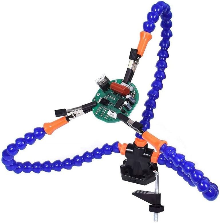 Tischschraubstock Werkstattschraubstock-SchweißTisch mit 3 Flexiblen Armen LöTkolbenstäNder LeiterplattenlöTreparatur