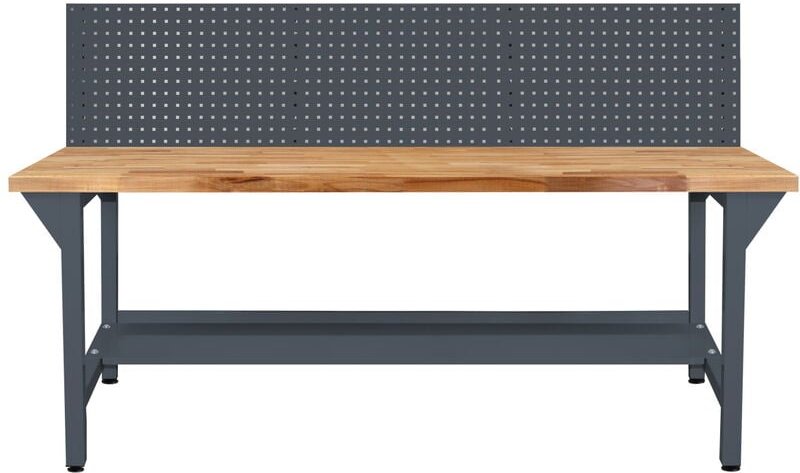 Werkbank Werktisch Profi 2000 mit Lochwand Ablageboden L2000xB750xH850mm - ADB