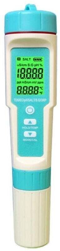 7-in-1-pH-Meter mit Temperatur-, Salzgehalts-, TDS- und EC-Messung hochpräzises, wasserdichtes, automatisches Multifunkt...