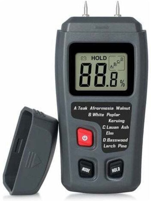 Tragbares Holzfeuchtemessgerät, LCD-Display zur Messung der Feuchtigkeit in Holz und Brennholz