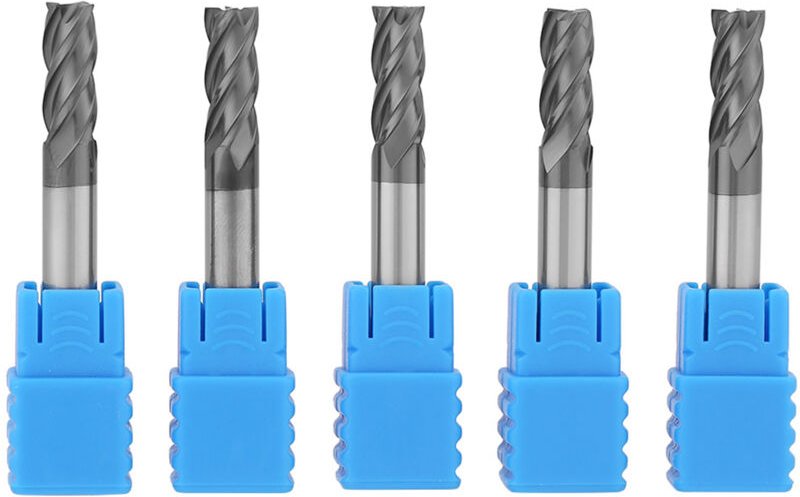 5 vierschneidige Hartmetall-Schaftfräser für CNC-Fräsen, 6 mm Durchmesser x 50 mm Länge