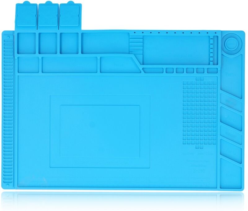 Silikon-Reparaturmatte, groß 450 x 300 mm, antistatisch, magnetisch, für Industrie, Labor und Elektronikwartung