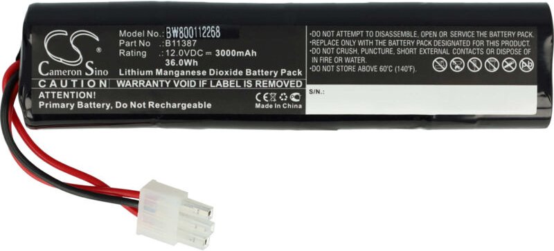 1x Batterie Ersatz für 00185-2, 001852, B11387, 8000-0807-01, 4032-001 für Medizintechnik (3000 mAh, 12 v, Li-MnO2) - Vh...