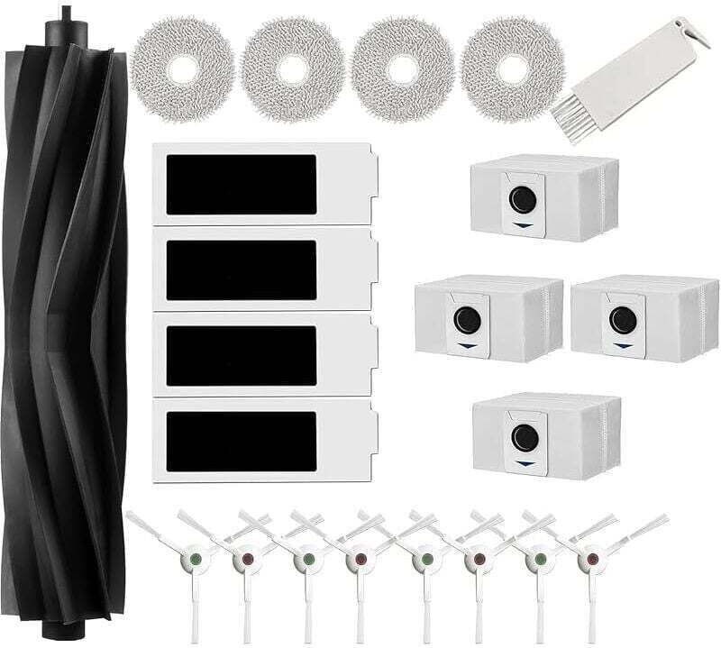 Zubehör für Ecovacs Deebot T20 Omni, XU, T20e Omni: 1 Hauptgummibürste, 4 HEPA-Filter, 4 Reinigungspads, 8 Seitenbürsten...