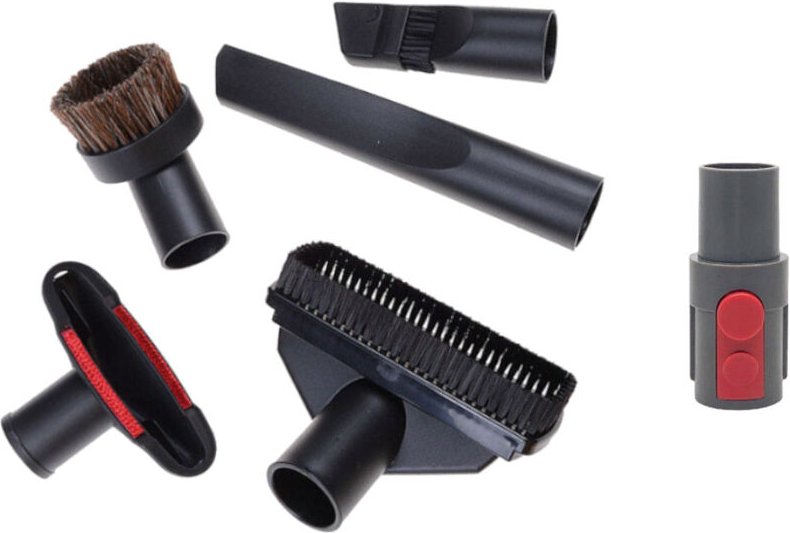 6in1 Set: Bürsten-Aufsätze 32mm (5-teilig) + Anschluss-Adapter für Dyson V7 V8 V10 V11 V15 SV10 SV11 V12 Detect Slim Abs...
