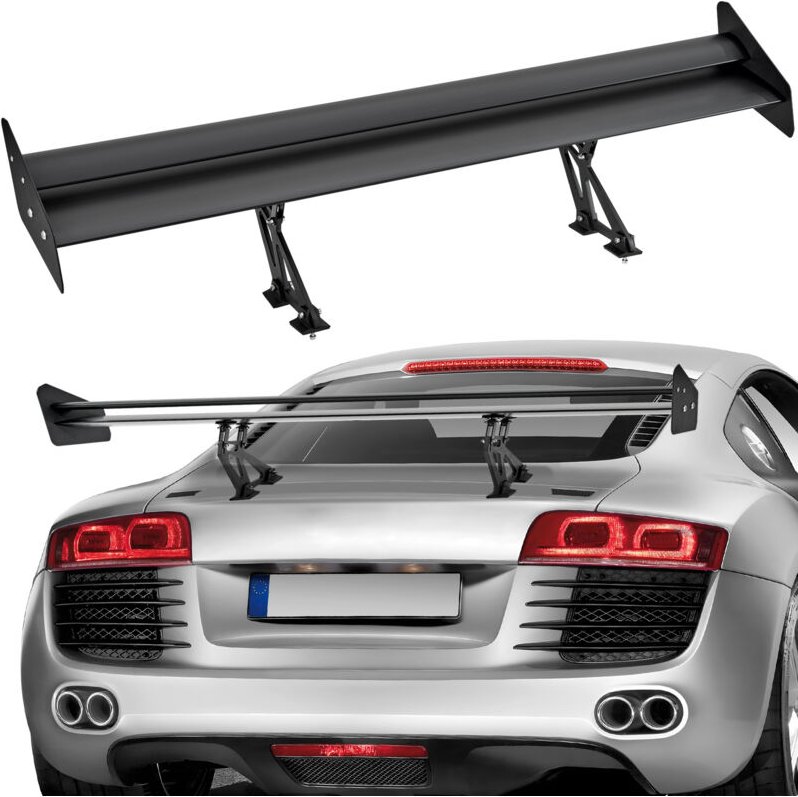 Gt Wing Autospoiler, 53,1 Zoll Universalspoiler mit Doppeldeck, verstellbares leichtes Aluminium, Auto Heckspoilerflügel...